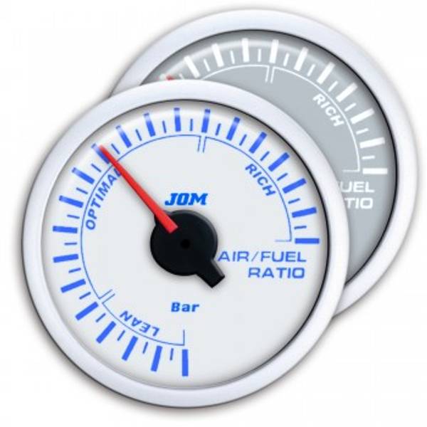 Gauge, air/fuel ratio, white design, blue LED scale, Ø52mm