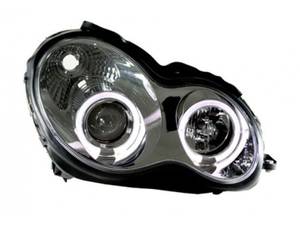 Hovedbilde Mercedes W203 Forlygter Angeleyes Sonar Krom