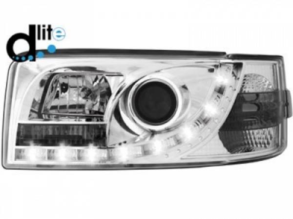 VW T4 Forlygter LED Kørelys Krom 90-03