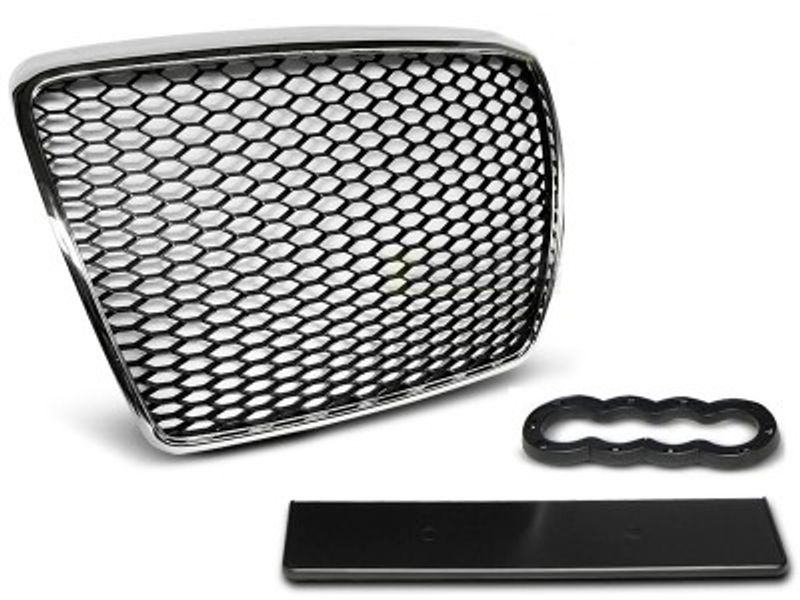Audi A6 4F Frontgrill RS-Look Honeycomb Krom  09-11