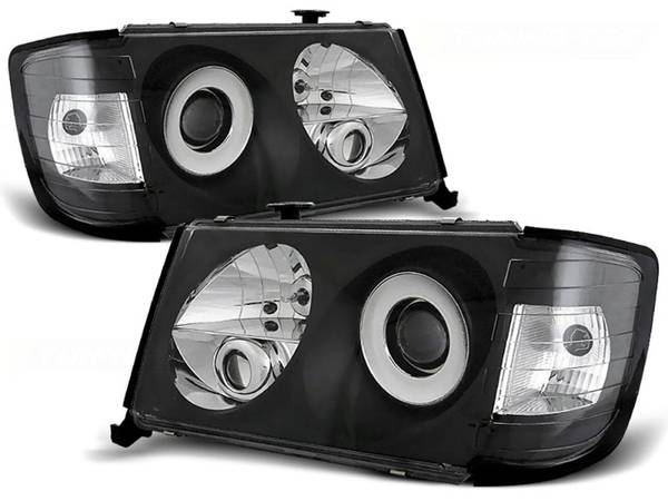 Mercedes W124 Forlygter Sonar DE-Linse Sort 93-95